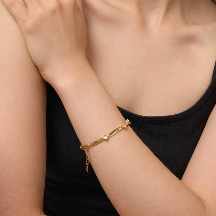 Pulsera de Barras con Cristales Personalizada