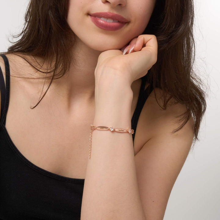 Pulsera de Barras con Cristales Personalizada